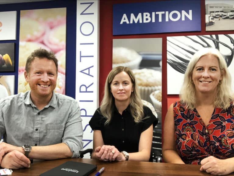 (l-r) Limitless' Greg Wilson and Gemma Webster with BAKO's Cathy Midgely