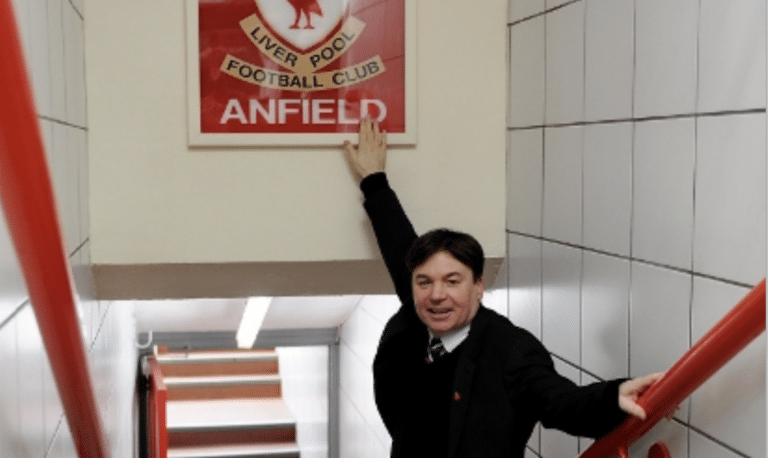 Mike Myers visits Anfield, courtesy Liverpool FC
