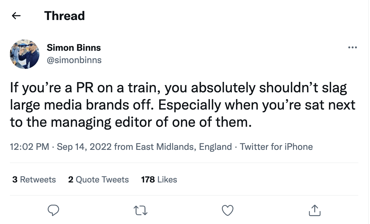 Simon Binns' salient Tweet