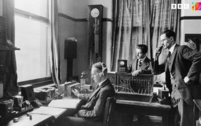 Control room for BBC 5NG Nottingham in 1928, courtesy BBC