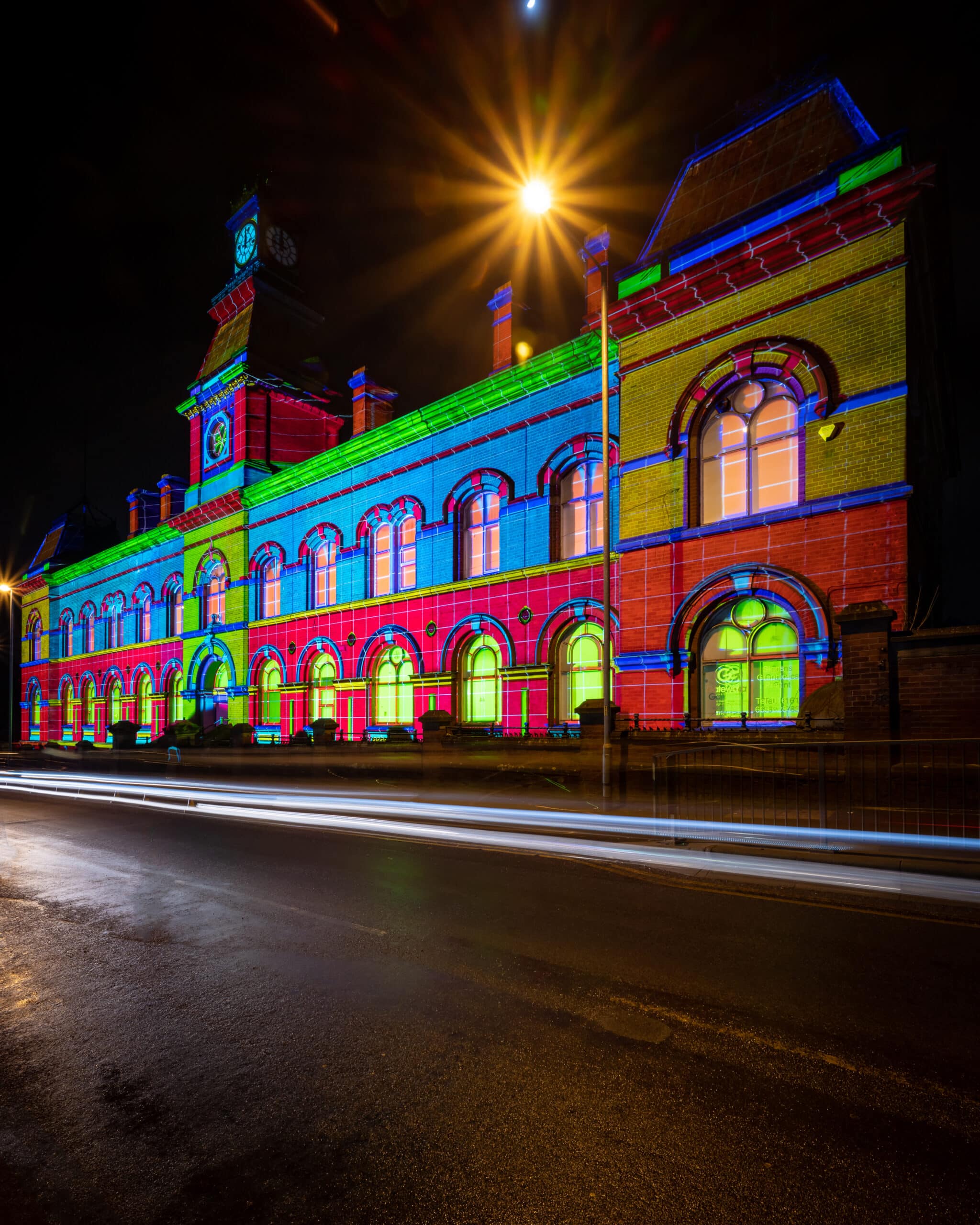 Oldham's Booth House in lights