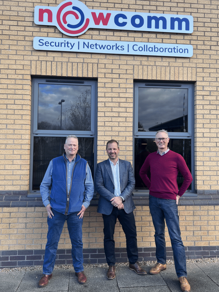 Richard Pennington, FourNet CEO, (centre) with Mark Lamont (left) and James Baly (right)