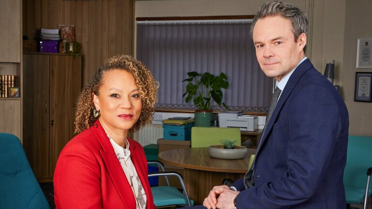 Angela Griffin and Jamie Glover as Kim Campbell and Andrew Treneman