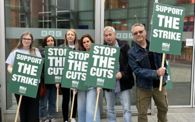 BBC Merseyside journalists man the picket lines. Marc Geier/Twitter